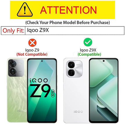 Mobizang Tux Leather Back Cover for IQOO Z9X | Slim Shockproof Camera Protection Bumper Case (Black)