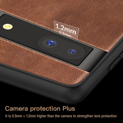 Mobizang Tux Leather Back Cover for Google Pixel 8A | Slim Shockproof Camera Protection Bumper Case (Brown)