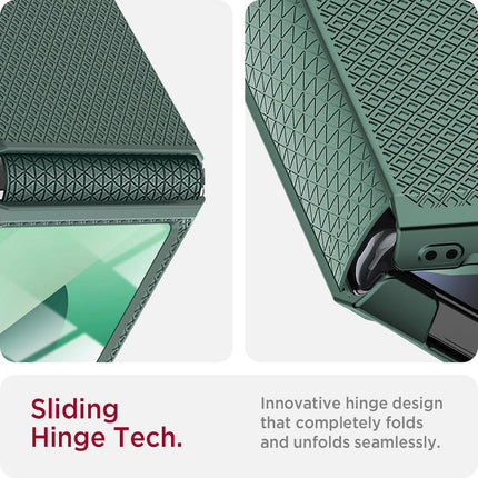 Mobizang Textured Grip Hinge Protection Back Cover for Samsung Galaxy Z Flip6 / Z Flip 6 | with [Inbuilt Glass] Full Body Shockproof Hard Back Case (Green)