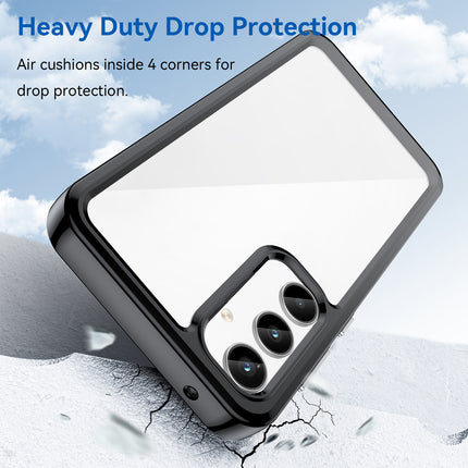 Mobizang Unicorn Acrylic Clear Back Cover For Samsung Galaxy A55 (5G) | Slim Shockproof [Military Grade Protection] Hybrid Bumper Case (Black Sides)