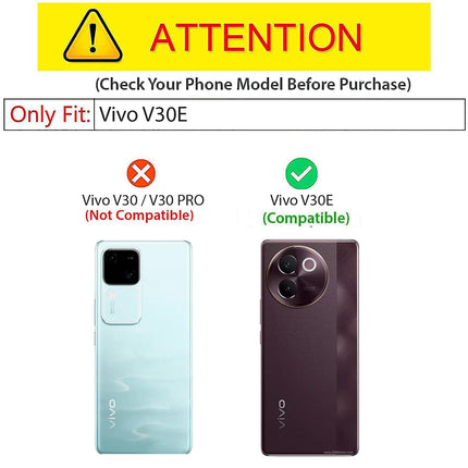 Mobizang Hawkeye Clear Back Cover for Vivo V30E (5G) | Camera Lens Protector Shockproof Slim Clear Case Cover (Black)
