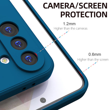 Mobizang Matte Protective Lens Flexible Back Cover for Samsung Galaxy A36 | Slim Silicone with Soft Lining Shockproof Full Body Bumper Case (Blue)