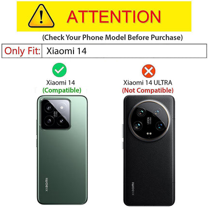 Mobizang Tux Leather Back Cover for Xiaomi 14 (5G) | Slim Shockproof Camera Protection Bumper Case (Grey)