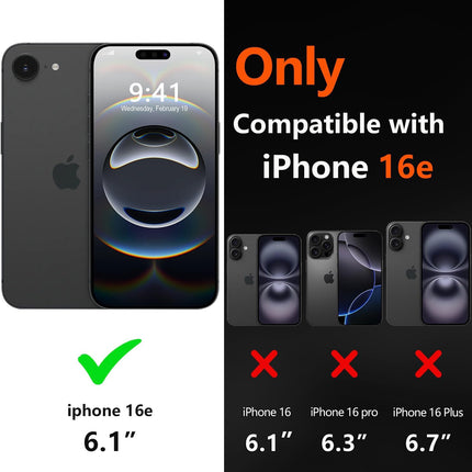 Mobizang Soft Fabric & Leather Hybrid Protective Back Cover for Apple iPhone 16E | Shockproof Slim Hard Anti Slip Back Case (Black,Blue)