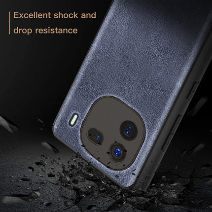 Kapa Tux Leather Back Cover for IQOO 12 (5G) | Slim Shockproof Camera Protection Bumper Case (Blue)