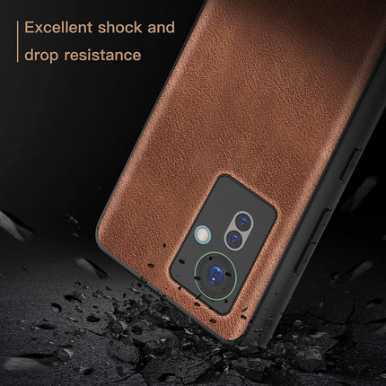 Kapa Tux Leather Back Cover for Oppo F25 Pro (5G) | Slim Shockproof Camera Protection Bumper Case (Brown)