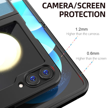 Mobizang Hawkeye Clear Back Cover for Samsung Galaxy Z Flip 6 | Camera Lens Protector Shockproof Slim Clear Case Cover (Black)