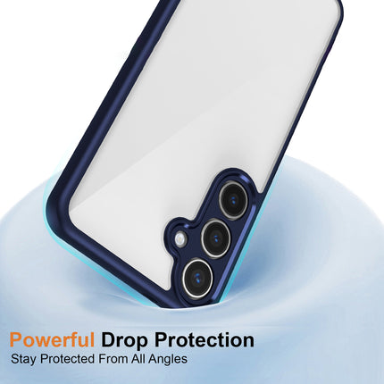 Mobizang Hawkeye Clear Back Cover for Samsung Galaxy A56 | Camera Lens Protector Shockproof Slim Clear Case Cover (Blue Sides)