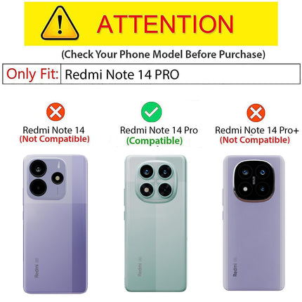 Mobizang Tux Leather Back Cover for Redmi Note 14 Pro (5G) | Slim Shockproof Camera Protection Bumper Case (Black)
