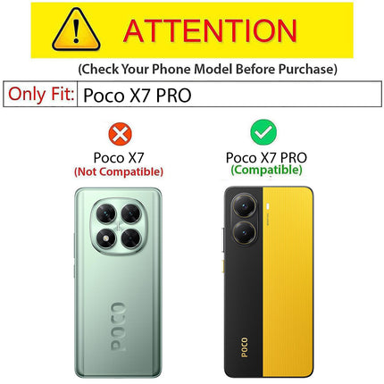 Mobizang Matte Protective Lens Flexible Back Cover for Poco X7 Pro 5G | Slim Silicone with Soft Lining Shockproof Full Body Bumper Case (Black)
