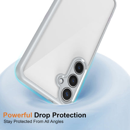 Mobizang Hawkeye Clear Back Cover for Samsung Galaxy A56 | Camera Lens Protector Shockproof Slim Clear Case Cover (Grey Sides)