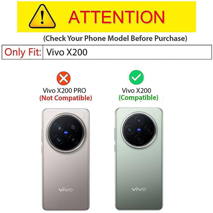 Mobizang Tank Back Cover for Vivo X200 (5G) | Inbuilt Ring + Slider Shockproof Lens Protection Bumper Back Case (Black)