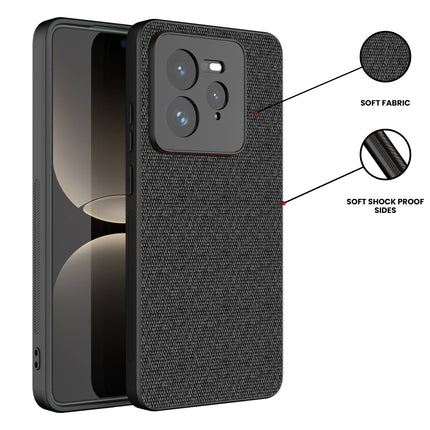 Mobizang Soft Full Fabric Protective Back Case Cover for Realme GT 7 PRO | Shockproof Slim Hard Anti Slip Back Case (Black)