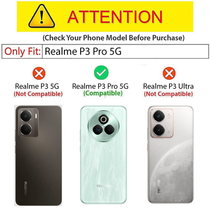 Mobizang Tux Leather Back Cover for Realme P3 PRO 5G | Slim Shockproof Camera Protection Bumper Case (Grey)