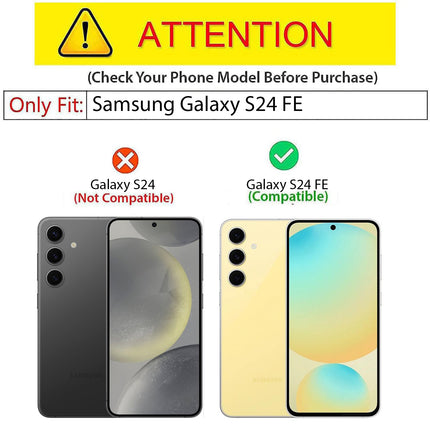 Mobizang Soft Fabric & Leather Hybrid Protective Back Cover for Samsung Galaxy S24 FE | Shockproof Slim Hard Anti Slip Back Case (Black,Blue)