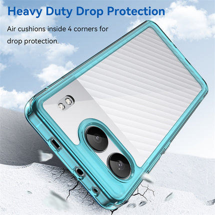 Mobizang Unicorn Acrylic Clear Back Cover For OnePlus Nord 4 | Slim Shockproof [Military Grade Protection] Hybrid Bumper Case (Blue Sides)