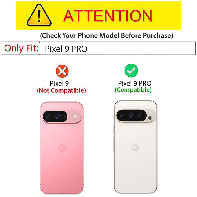 Mobizang Unicorn Acrylic Clear Back Cover For Pixel 9 PRO | Slim Shockproof [Military Grade Protection] Hybrid Bumper Case (Blue Sides)