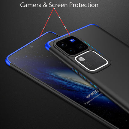 Mobizang Double Dip Full 360 Protection Back Case Cover for Vivo V30 (5G) / Vivo 30 Pro (5G) (Blue,Black)
