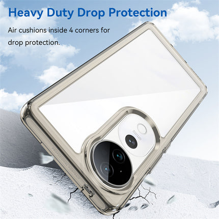 Mobizang Unicorn Acrylic Clear Back Cover For Vivo V40 / Vivo V40 Pro (5G) | Slim Shockproof [Military Grade Protection] Hybrid Bumper Case (Grey Sides)