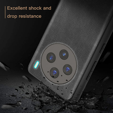 Kapa Tux Leather Back Cover for Vivo X100 (5G) | Slim Shockproof Camera Protection Bumper Case (Black)