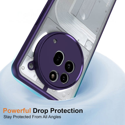 Mobizang Hawkeye Clear Back Cover for Nothing Phone 3A Pro | Camera Lens Protector Shockproof Slim Clear Case Cover (Purple Sides)