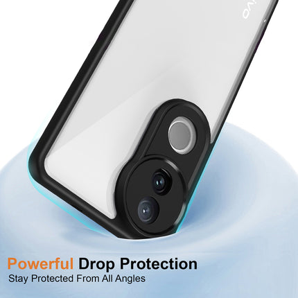Mobizang Hawkeye Clear Back Cover for Vivo V50 5G | Camera Lens Protector Shockproof Slim Clear Case Cover (Black Sides)