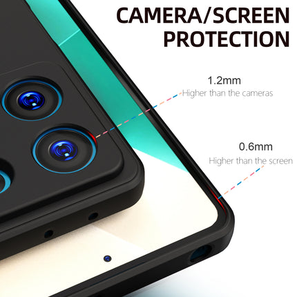 Mobizang Matte Protective Lens Flexible Back Cover for Redmi Note 13 | Slim Silicone with Soft Lining Shockproof Full Body Bumper Case (Black)