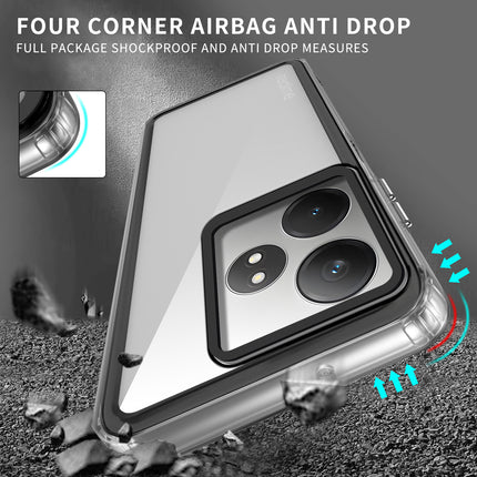 Mobizang Warrior Acrylic Clear Back Cover For Realme GT 6 / GT 6T | Slim Shockproof [Military Grade Protection] Hybrid Bumper Case (Transparent Sides)