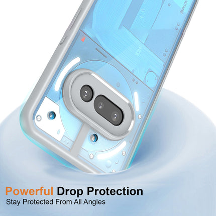 Mobizang Hawkeye Clear Back Cover for Nothing Phone 3A 5G | Camera Lens Protector Shockproof Slim Clear Case Cover (Grey Sides)