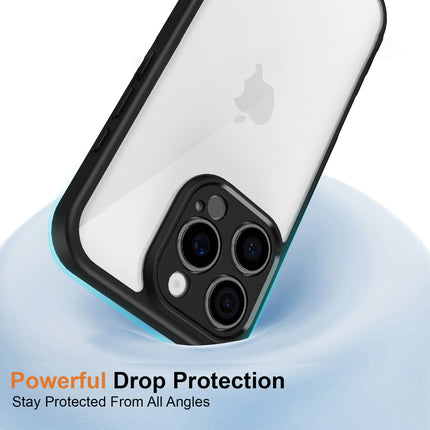 Mobizang Hawkeye Clear Back Cover for Apple iPhone 16 Pro Max | Camera Lens Protector Shockproof Slim Clear Case Cover (Black Sides)