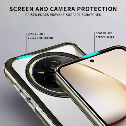 Mobizang Warrior Acrylic Clear Back Cover For Realme 14 Pro 5G | Slim Shockproof [Military Grade Protection] Hybrid Bumper Case (Grey Sides)