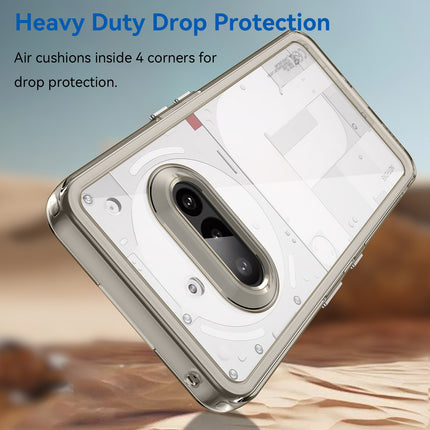 Mobizang Unicorn Acrylic Clear Back Cover For Nothing Phone 3A 5G | Slim Shockproof [Military Grade Protection] Hybrid Bumper Case (Grey Sides)