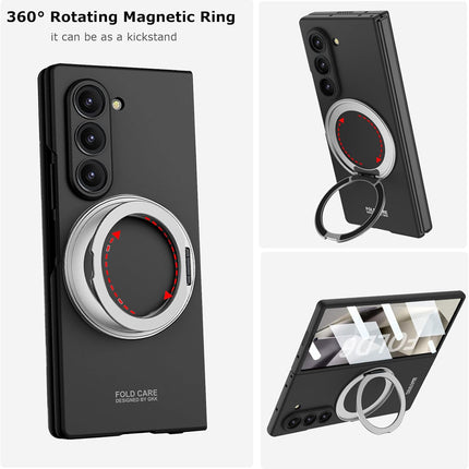 Mobizang Ultra Thin Magsafe Ring Back Case for Samsung Galaxy Z Fold 6 | Shockproof Slim Hard Protective Cover (Black)