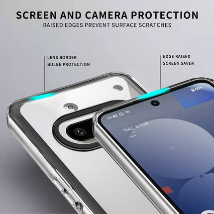 Mobizang Warrior Acrylic Clear Back Cover For Nothing Phone 3A 5G | Slim Shockproof [Military Grade Protection] Hybrid Bumper Case (Clear Sides)