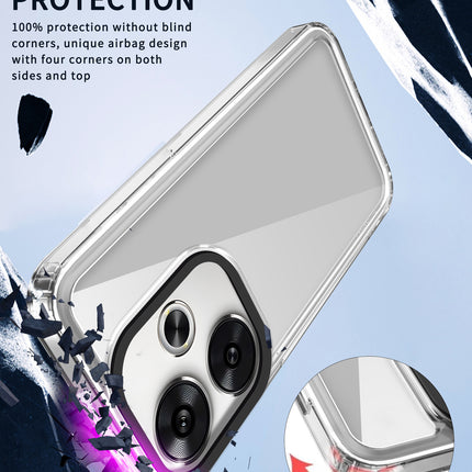 Mobizang Warrior Acrylic Clear Back Cover For Poco F6 (5G) | Slim Shockproof [Military Grade Protection] Hybrid Bumper Case (Clear Sides)