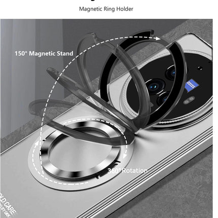 Mobizang Ultra Thin Magsafe Ring Back Case for Vivo X Fold 3 PRO | Shockproof Slim Hard Protective Cover (Silver)