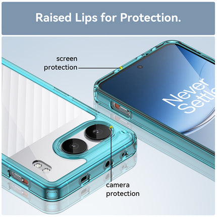 Mobizang Unicorn Acrylic Clear Back Cover For OnePlus Nord 4 | Slim Shockproof [Military Grade Protection] Hybrid Bumper Case (Blue Sides)