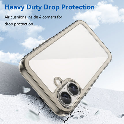 Mobizang Unicorn Acrylic Clear Back Cover For Apple iPhone 16 Plus | Slim Shockproof [Military Grade Protection] Hybrid Bumper Case (Grey Sides)