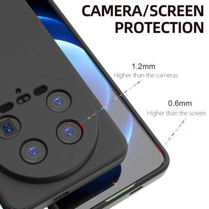 Mobizang Matte Protective Lens Flexible Back Cover for Xiaomi 14 ULTRA (5G) | Slim Silicone with Soft Lining Shockproof Full Body Bumper Case (Black)