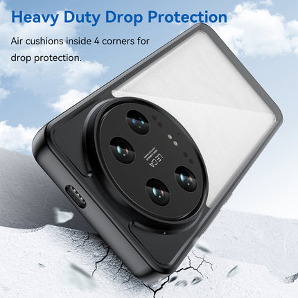 Mobizang Unicorn Acrylic Clear Back Cover For Xiaomi 14 ULTRA (5G) | Slim Shockproof [Military Grade Protection] Hybrid Bumper Case (Black Sides)