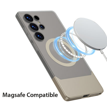 Mobizang 2 in 1 Full 360 Protection Back Case Cover for Samsung Galaxy S25 Ultra (Titanium)