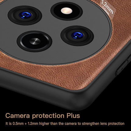 Mobizang Tux Leather Back Cover for Oppo F27 Pro / Oppo F27 Pro Plus | Slim Shockproof Camera Protection Bumper Case (Brown)