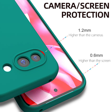 Mobizang Matte Protective Lens Flexible Back Cover for Google Pixel 9A | Slim Silicone with Soft Lining Shockproof Full Body Bumper Case (Green)