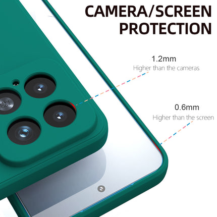 Mobizang Matte Protective Lens Flexible Back Cover for Xiaomi 15 5G | Slim Silicone with Soft Lining Shockproof Full Body Bumper Case (Green)