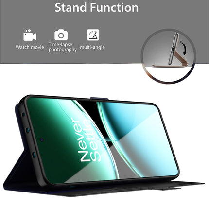 Mobizang Noble Slim Magnetic Leather Flip Case Cover for OnePlus Nord 4 | Card Holder Stand Flip Wallet Case (Black)