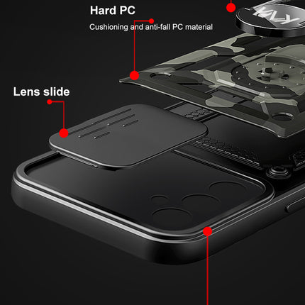 Mobizang Tank Back Cover for Samsung Galaxy A55 (5G) | Inbuilt Ring + Slider Shockproof Lens Protection Bumper Back Case (Black)