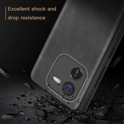 Mobizang Tux Leather Back Cover for IQOO Z9X | Slim Shockproof Camera Protection Bumper Case (Black)