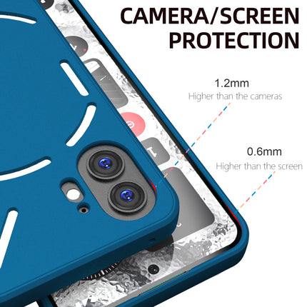 Kapa Matte Protective Lens Flexible Back Cover for Nothing Phone 2 | Slim Silicone with Soft Lining Shockproof Full Body Bumper Case (Blue)
