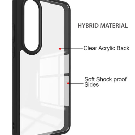Mobizang Hawkeye Clear Back Cover for OnePlus Nord CE 4 | Camera Lens Protector Shockproof Slim Clear Case Cover (Black)