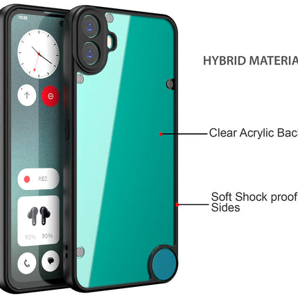 Mobizang Hawkeye Clear Back Cover for Nothing CMF Phone 1 | Camera Lens Protector Shockproof Slim Clear Case Cover (Black)